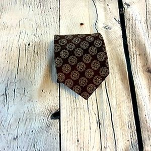 Paul Fredrick Brown, Copper and White Silk Dress Tie